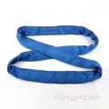 Cintura a fionda blu in poliestere di sollevamento da 8ton in poliestere